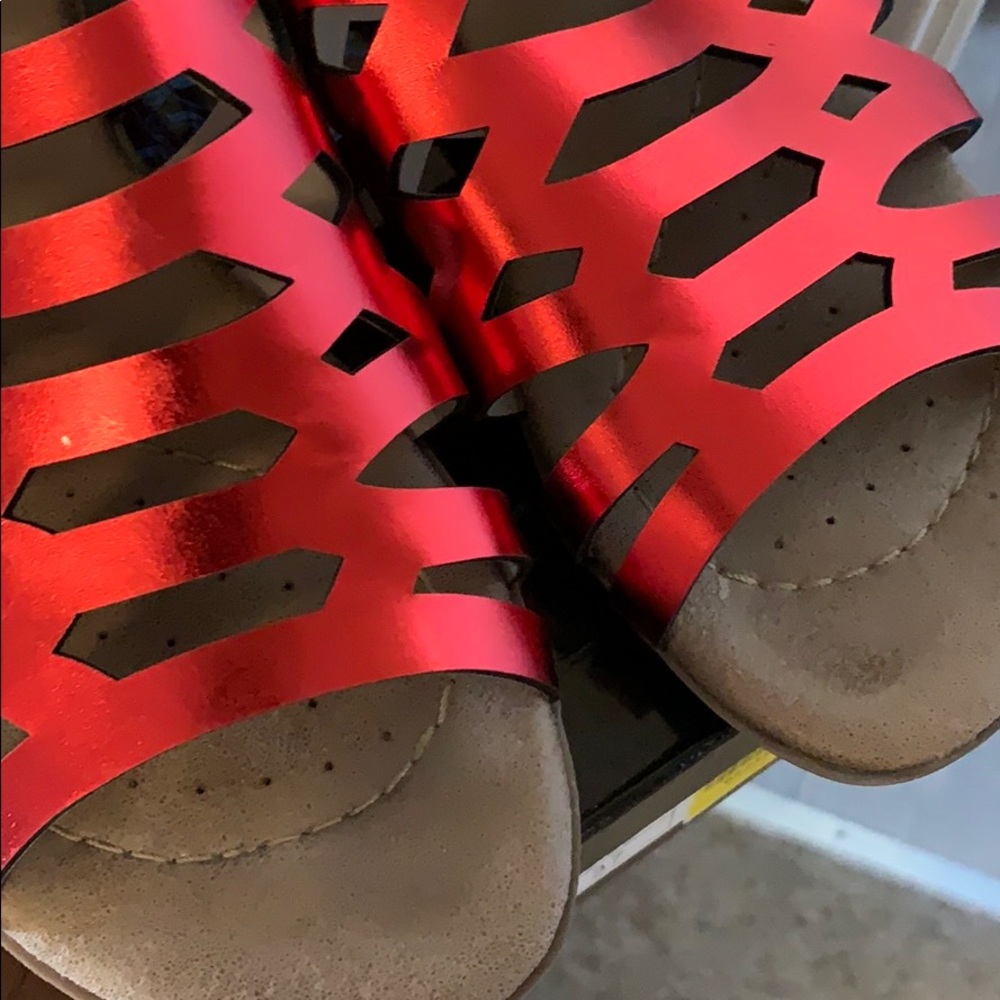 Red metallic Sandals